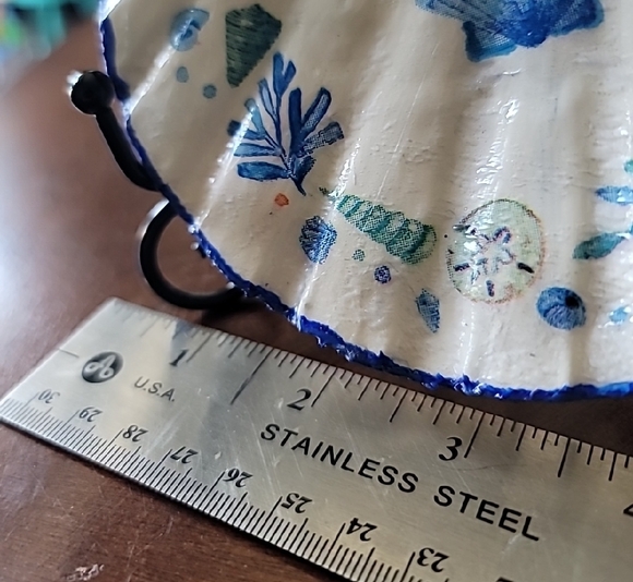 Ocean-Themed Blue and White Seashell Dish - Picture 3 of 4